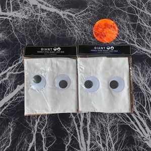 2 Halloween Ghost Candy Bags W Googly Eyes